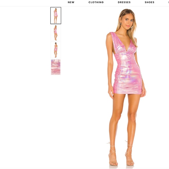 superdown Dresses & Skirts - V Neck Pink Metallic Dress, XS, Superdown